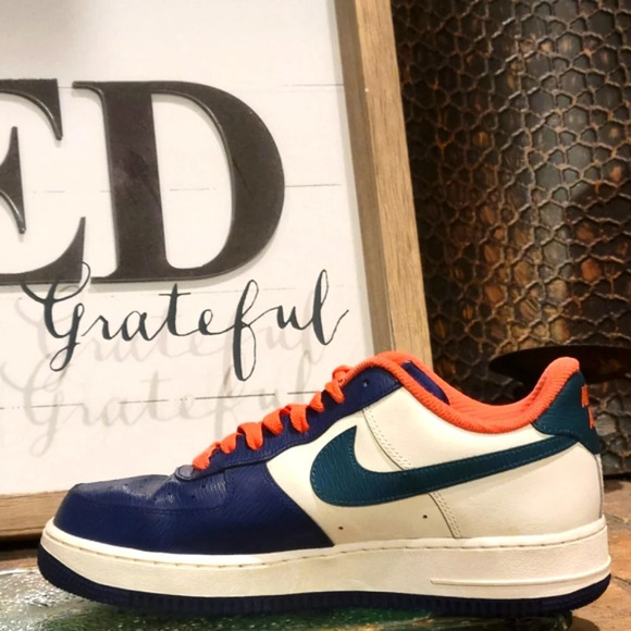 Nike Air Force 1 AF1 Nike ID by You Blue Orange Green Mens 9.5 #AQ3778 994 - Picture 3 of 9